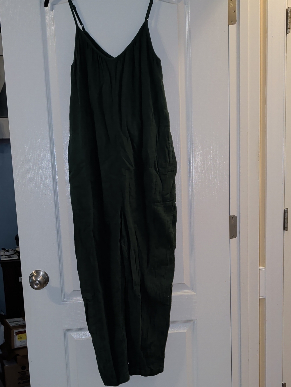Universal Thread Dark Green Spaghetti-Strap Jumpsuit